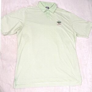 FootJoy Mens Polo XL Green Striped 121st US Open Torrey Pines Golf Shirt